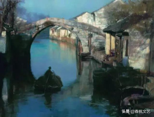 陈逸飞水乡风景图,陈逸飞水乡水墨画