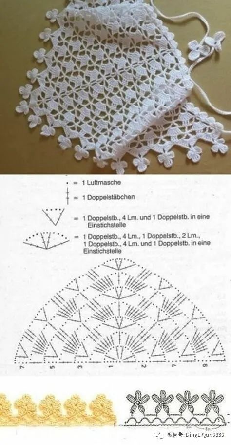 钩针钩贵夫人披肩最新花样图解,钩针夏河颜半圆形披肩图解