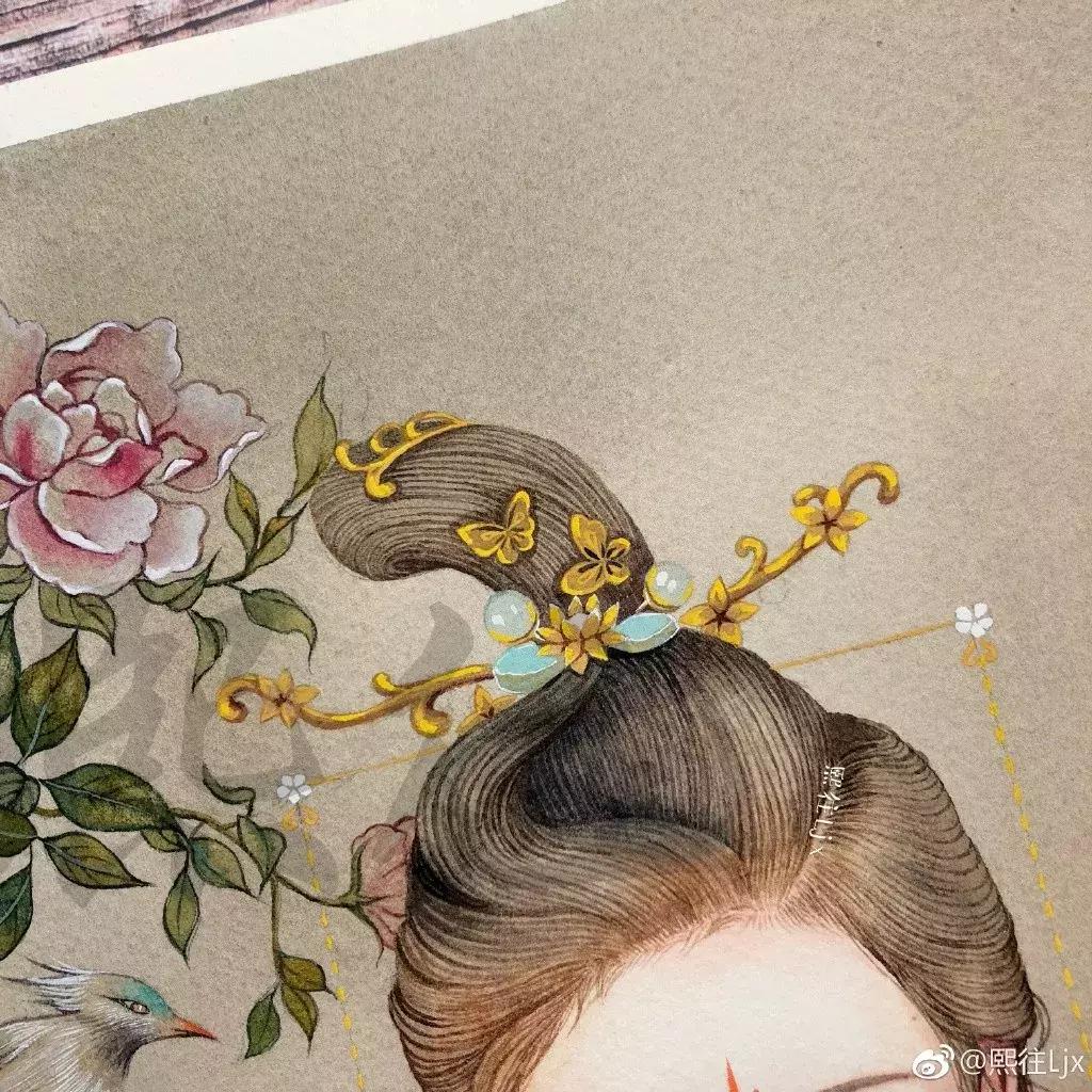 古风绘画线描,100张绝美古风女线描手绘
