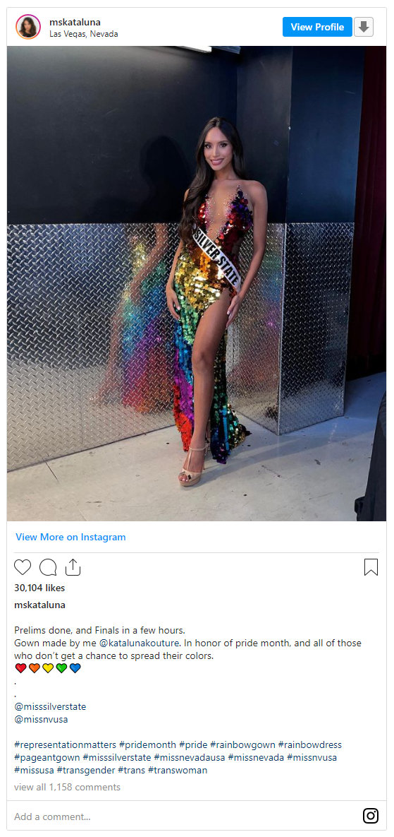 LGBTQ新里程碑！内华达州跨性别佳丽艳冠群芳将角逐美国小姐后冠