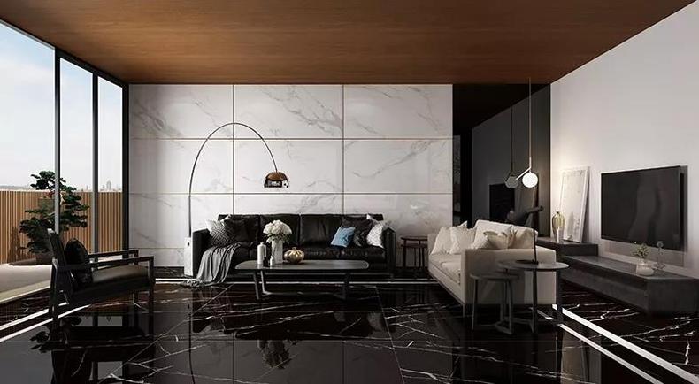 客厅沙发背景墙现代轻奢高级感,高级感装修电视背景墙小复式