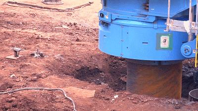 钢管静压桩机,技研静压植桩机植入工法