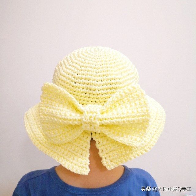 丝带遮阳帽夏凉帽钩织教程,夏季遮阳帽大帽檐钩针教程
