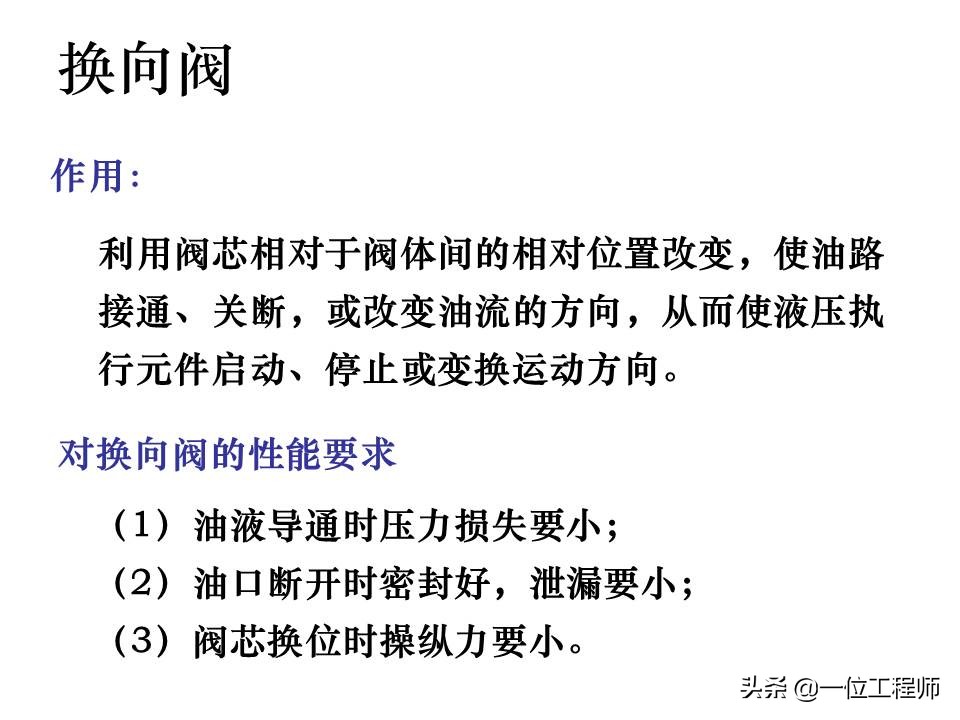 液压控制阀的作用原理，64页内容介绍方向控制阀，值得学习