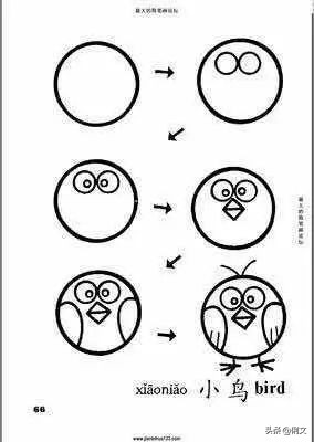 100个简笔画小动物超简单一年级,简笔画小动物100种可爱表情包