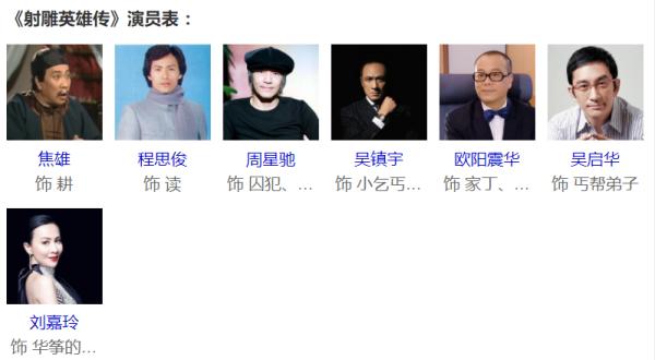 83版射雕英雄传演员表韩小莹,83版射雕英雄传演员表全部