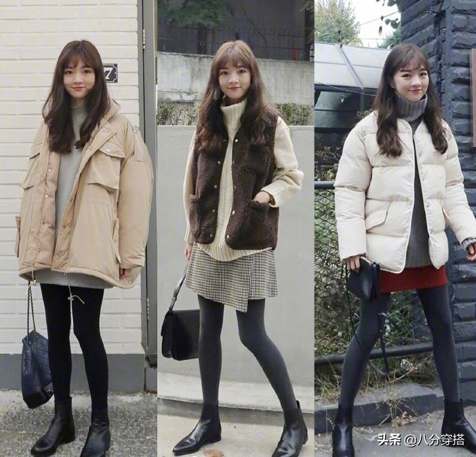 实用又时髦的冬日基础款穿搭！千鸟格大衣稳重大气，时尚洋气