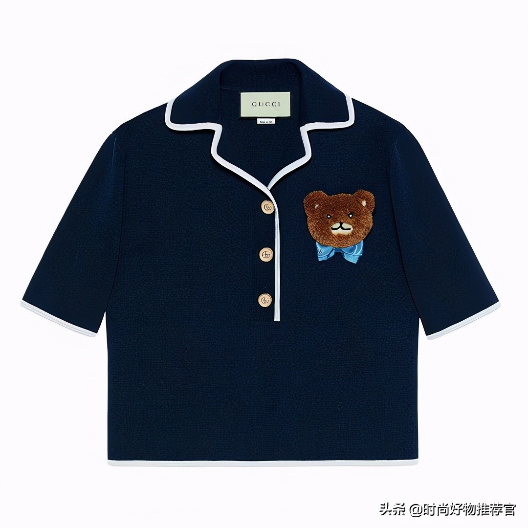 gucci泰迪熊印花连衣裙 (gucci粉色卫衣泰迪熊)