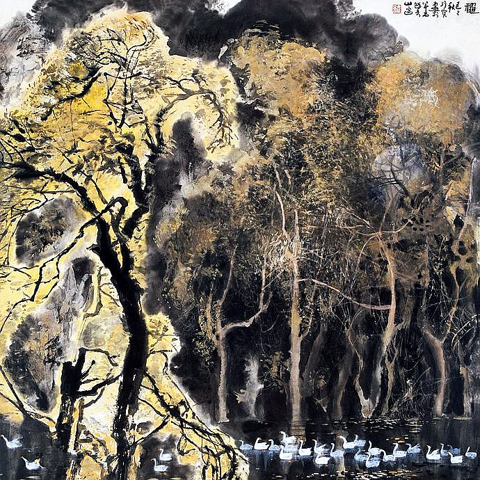 古香古色山水画,岭南风景国画