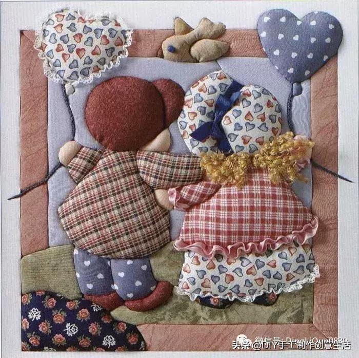 布艺diy拼布图案贴画,布画diy手工制作大全