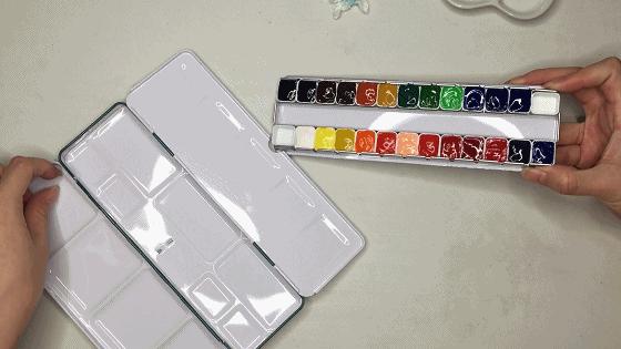 水彩颜料怎么装到铁盒,水彩颜料管装怎么画渐变