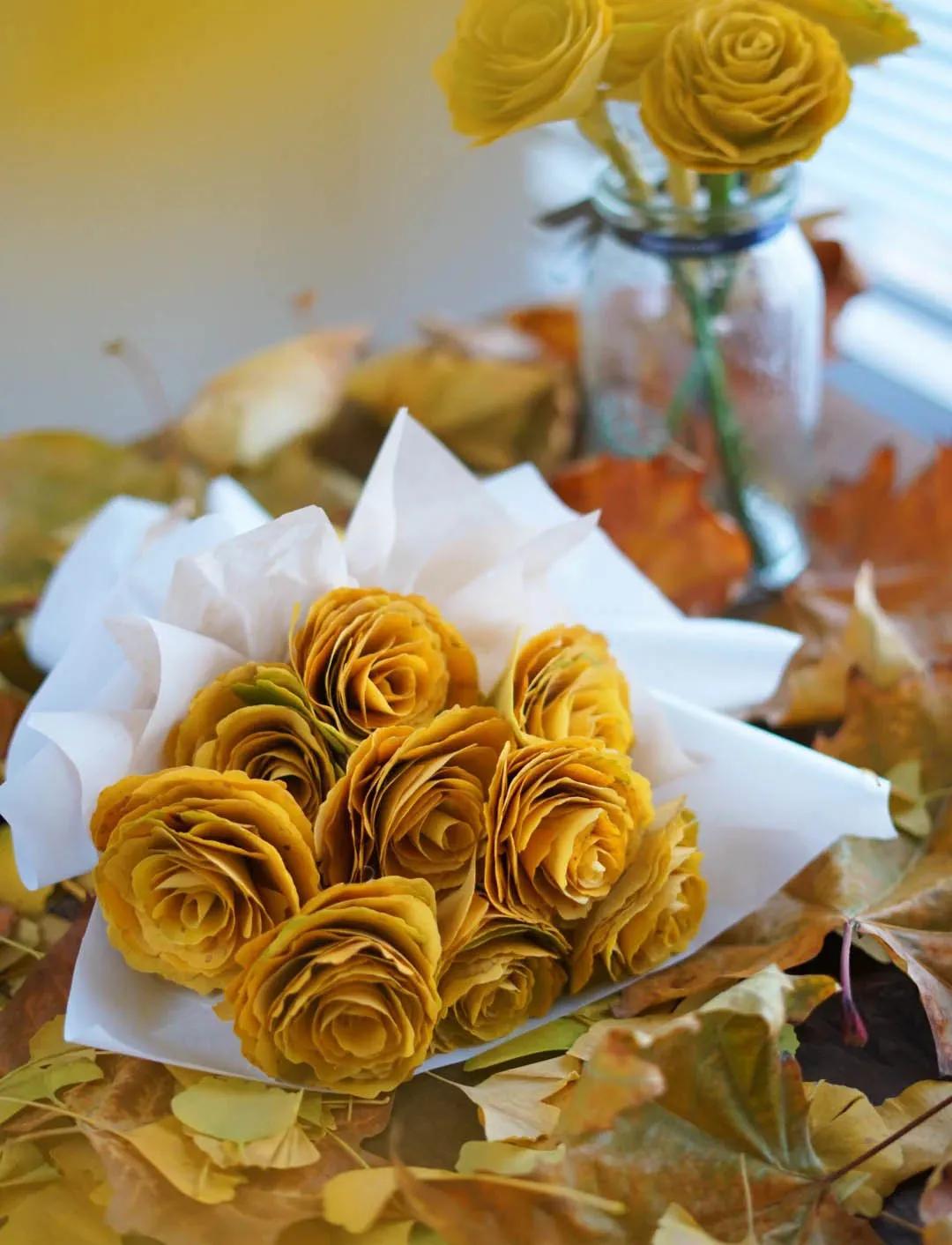 银杏叶咋做玫瑰花,银杏叶怎么做玫瑰花