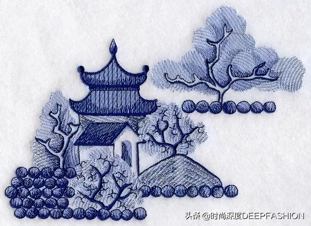 中国传统纹样“之”青花纹样