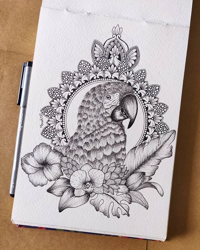 抽象曼陀罗艺术与可爱动物的创意结合:繁复精美,附绘画基础图案