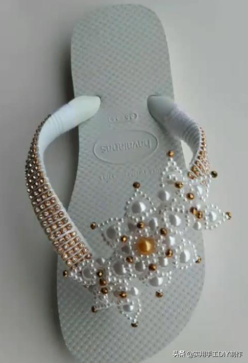 复古人字凉鞋串珠,手工串珠编织拖鞋