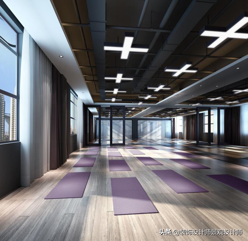 公司健身房设计效果图,书房健身房二合一设计效果图