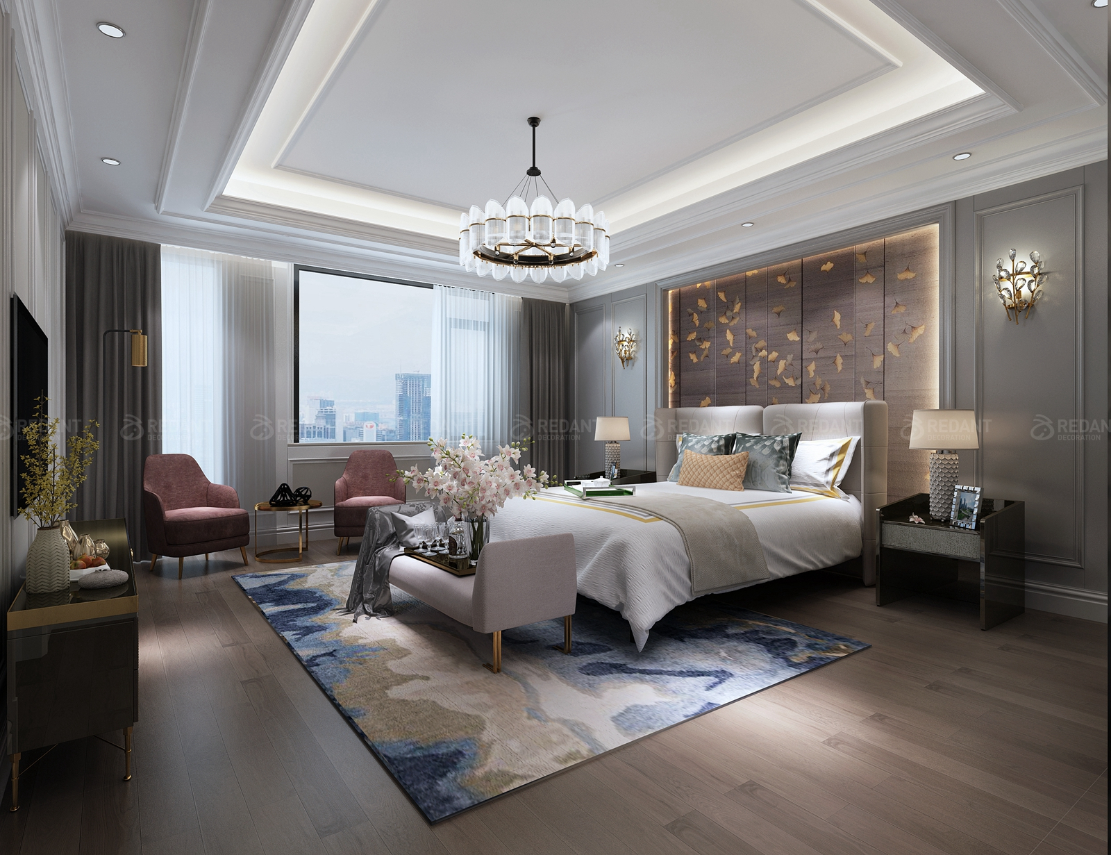 盈峰翠邸联排别墅中户装修效果图,国瑞熙墅联排装修