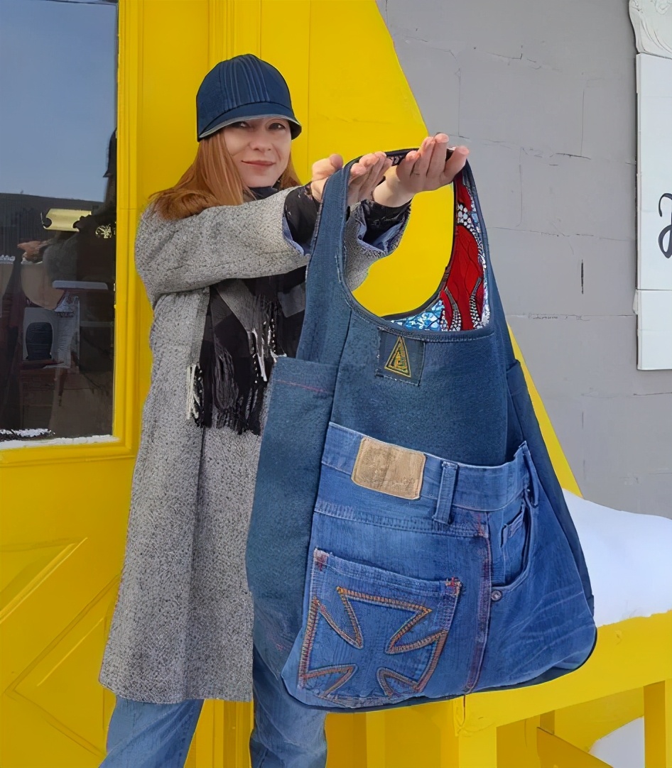 旧的牛仔裤能做什么收纳,旧牛仔裤不要扔改一个包包