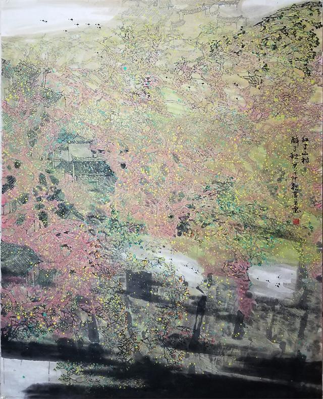 《红了山村醉了秋》：著名画家边广兰作品赏析