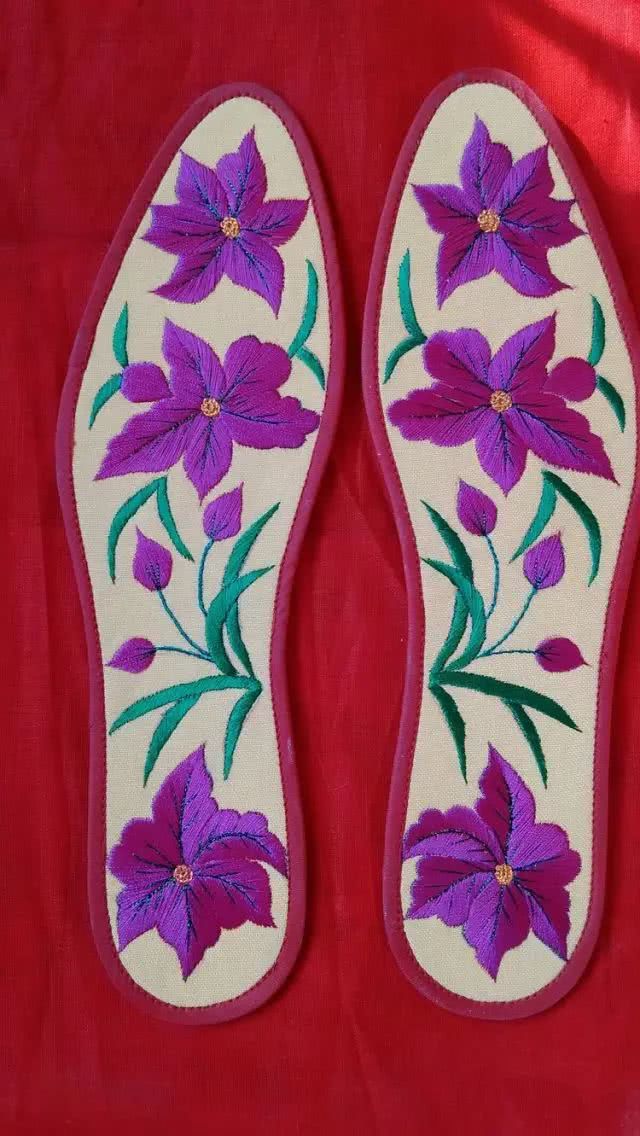 十字绣鞋垫花样图解大图,最受欢迎的小格子鞋垫图案