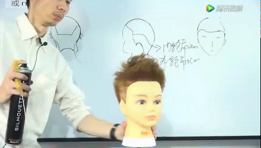 侧背头男发型剪发教程手法,韩式男士飞机头吹风教程