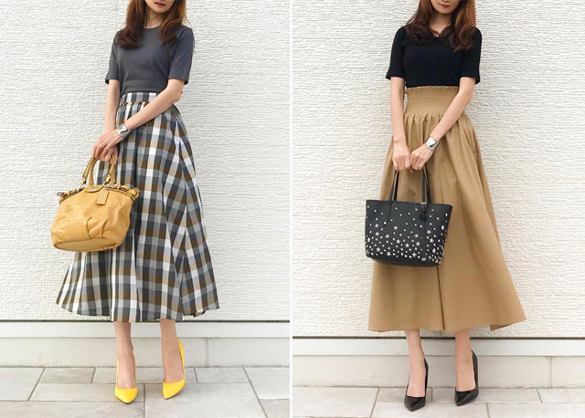 半身裙主要怎么搭配呢,一条半身裙的各种搭配