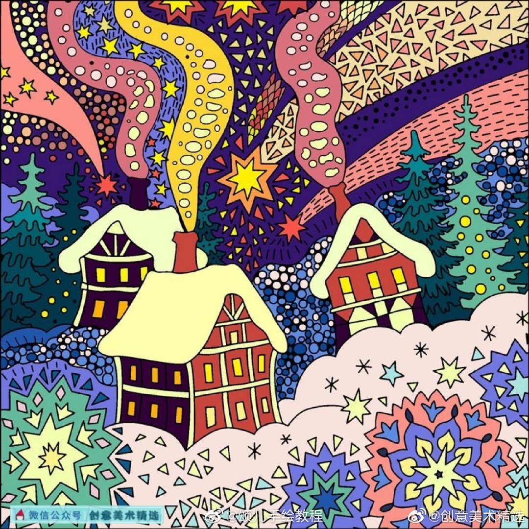 色彩简单装饰画美术作品,色彩组合画构成