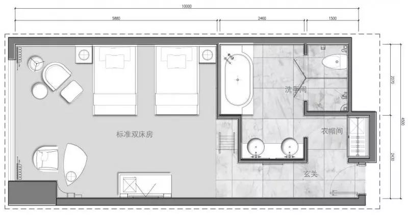 主题酒店30个房间怎么设计好,酒店标间和套房房间设计方案