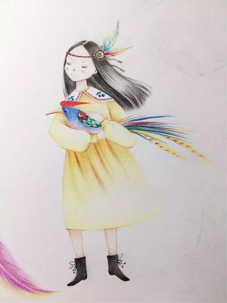 初学彩铅如何练习叠色,初学者彩铅画教学风景