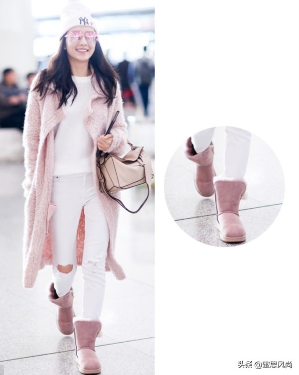 雪地靴穿搭女冬季搭配明星,最好穿搭的雪地靴