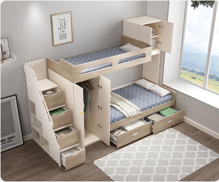 儿童高低床小户型卧室布置效果,小户型搞个阁楼床