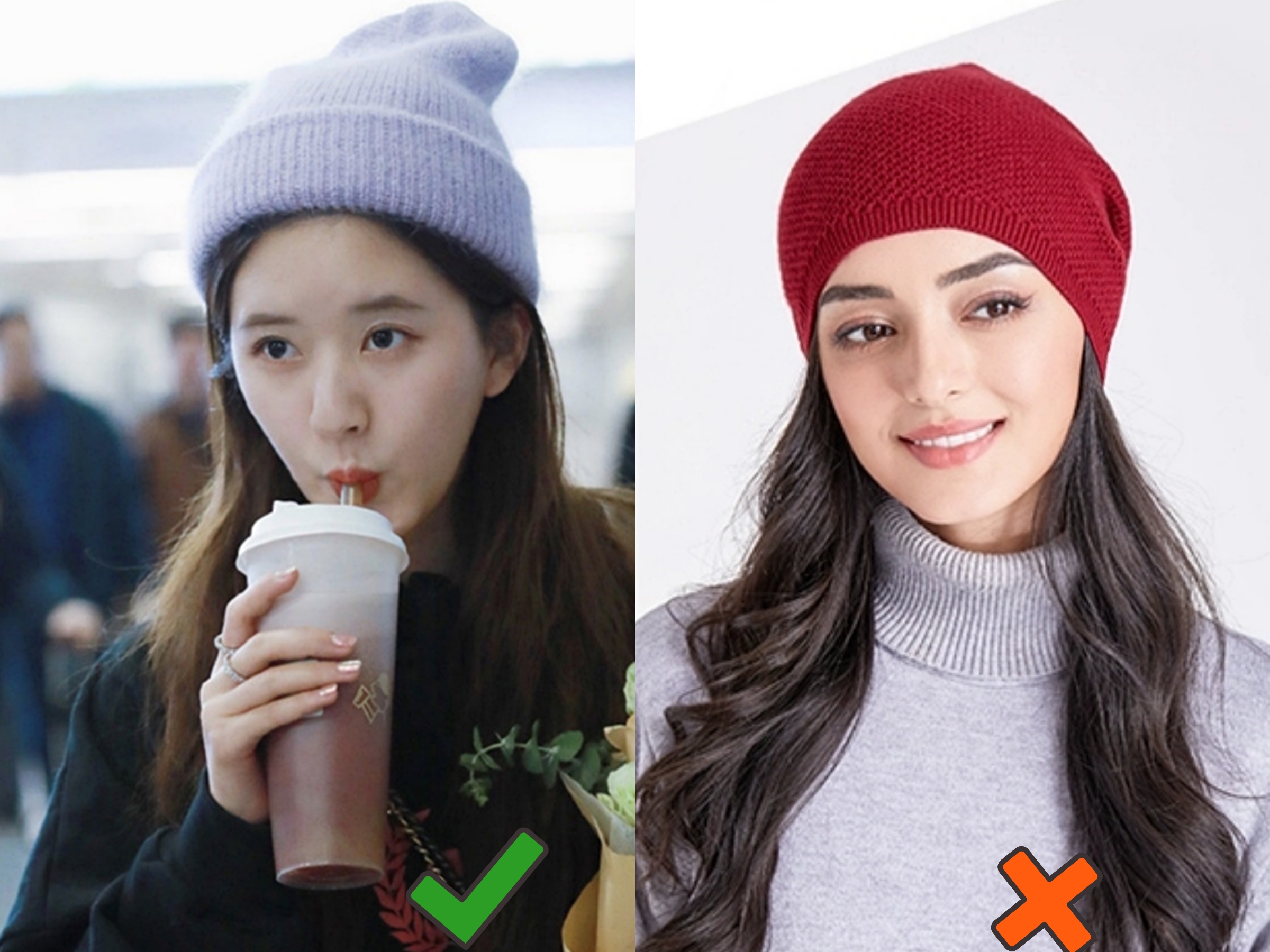 帽子女款脸大显脸小薄款,头大脸大怎样戴帽子好看