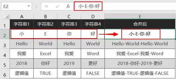 excel文字内容合并,excel多组文字的合并