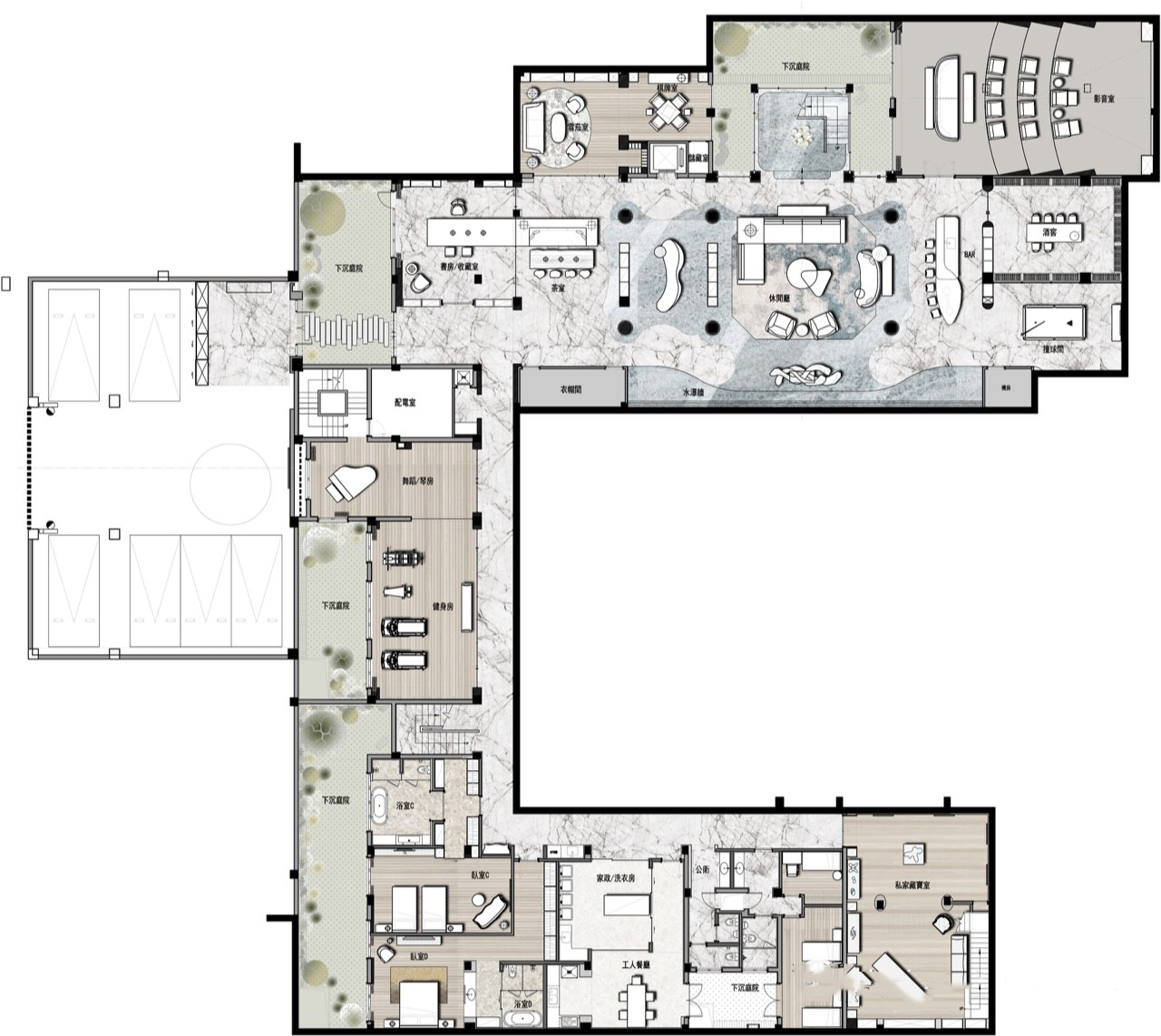 晒晒别墅,十大豪宅庭院