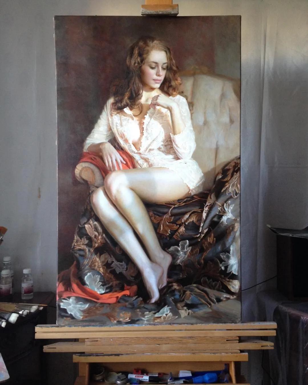 俄罗斯的女画家画的唯美油画,俄罗斯女画家油画视频