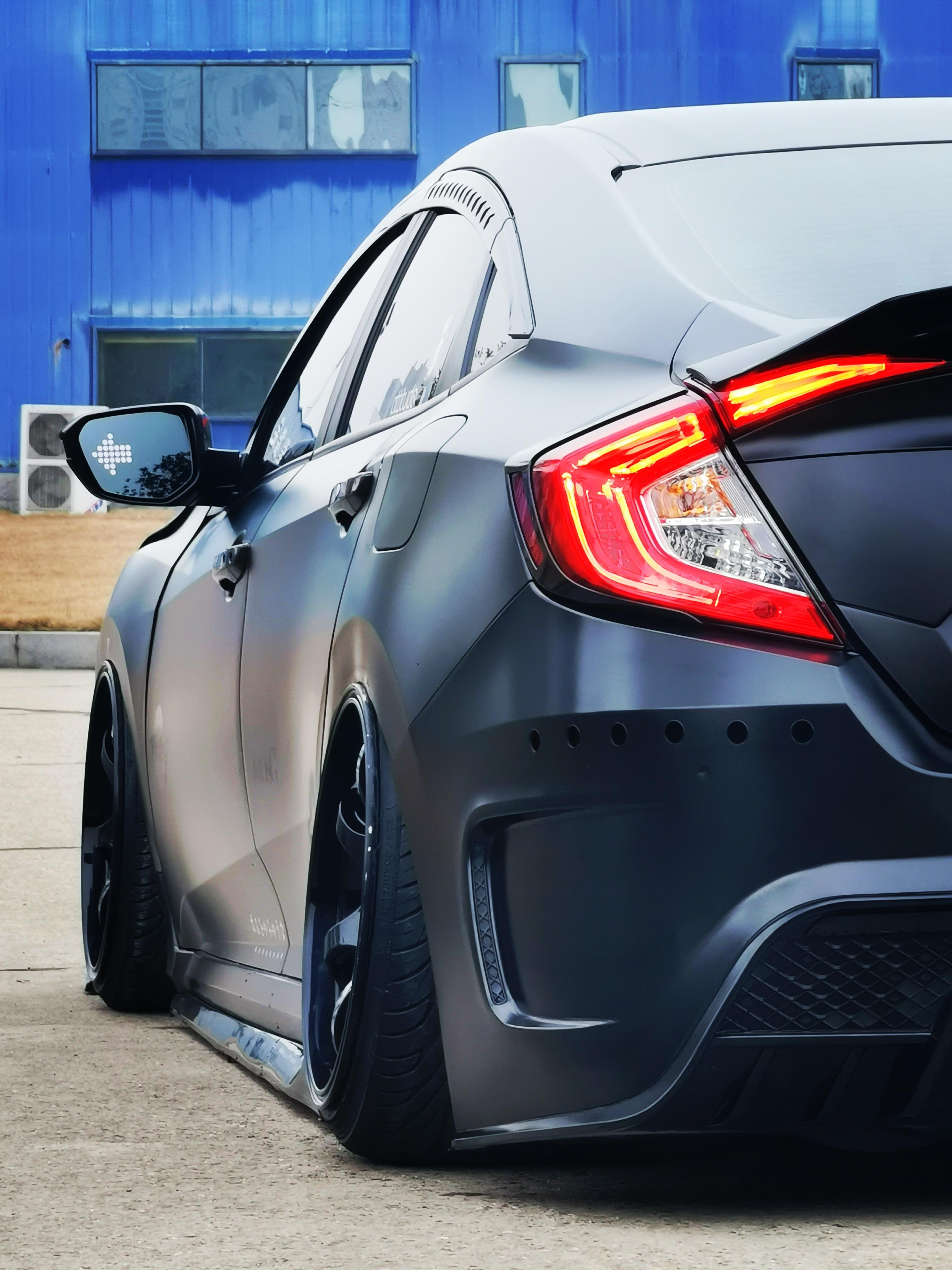 十代思域外观黑白改装方案,十代思域全黑改装