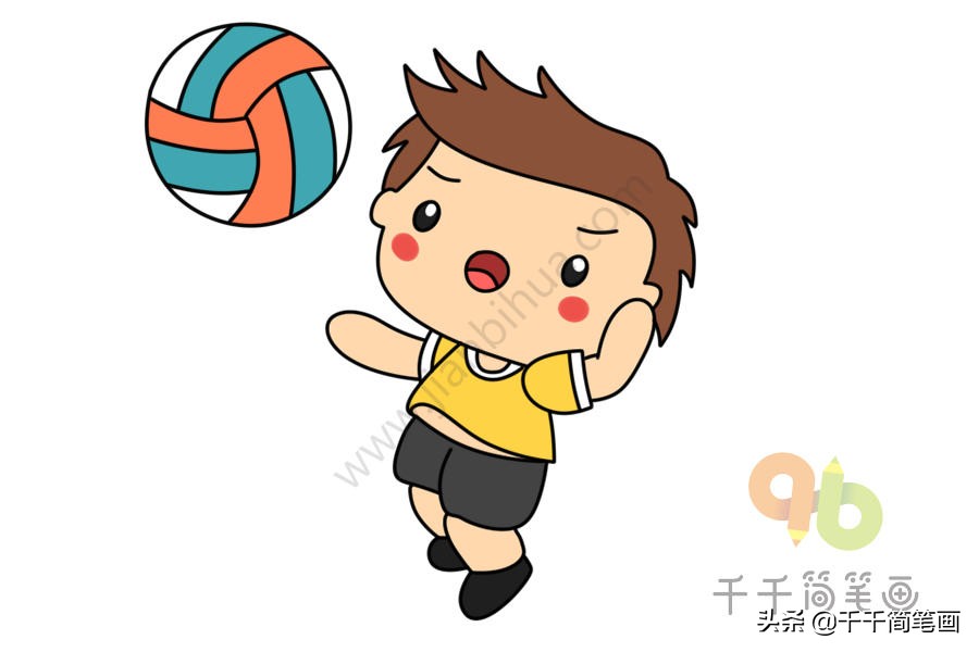 郎平朱婷画,排球朱婷简笔画