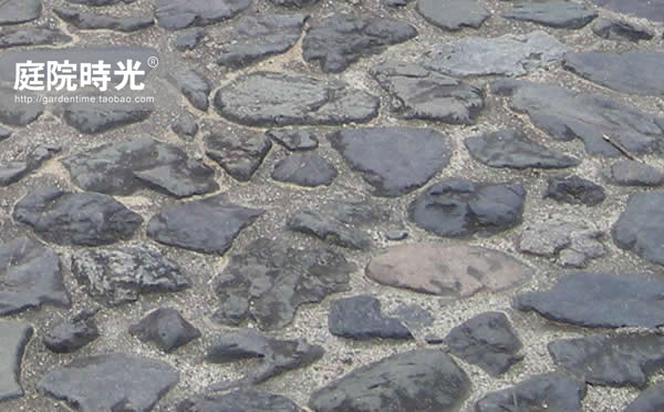 中式庭院古代老石板铺装,庭院铺装样式区域颜色搭配