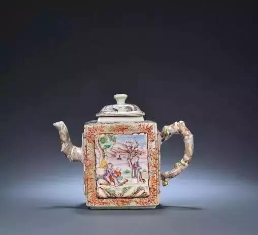 中国古漆器茶壶,古青花瓷茶壶