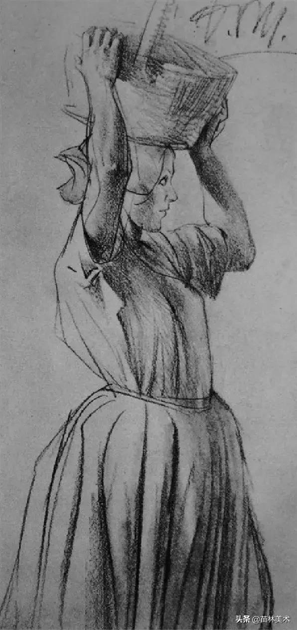门采尔自画素描高清大图,素描大师门采尔著名作品