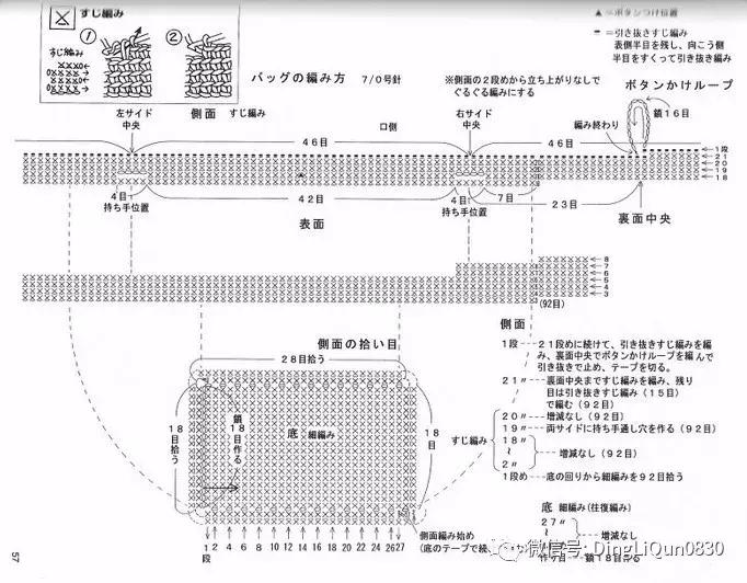 用一个塑料袋做包包,钩编包包的花样图解