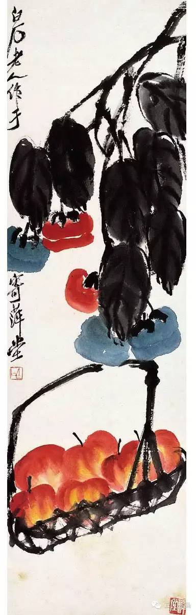 写意柿子叶的画法步骤图,徐湛写意柿子的画法