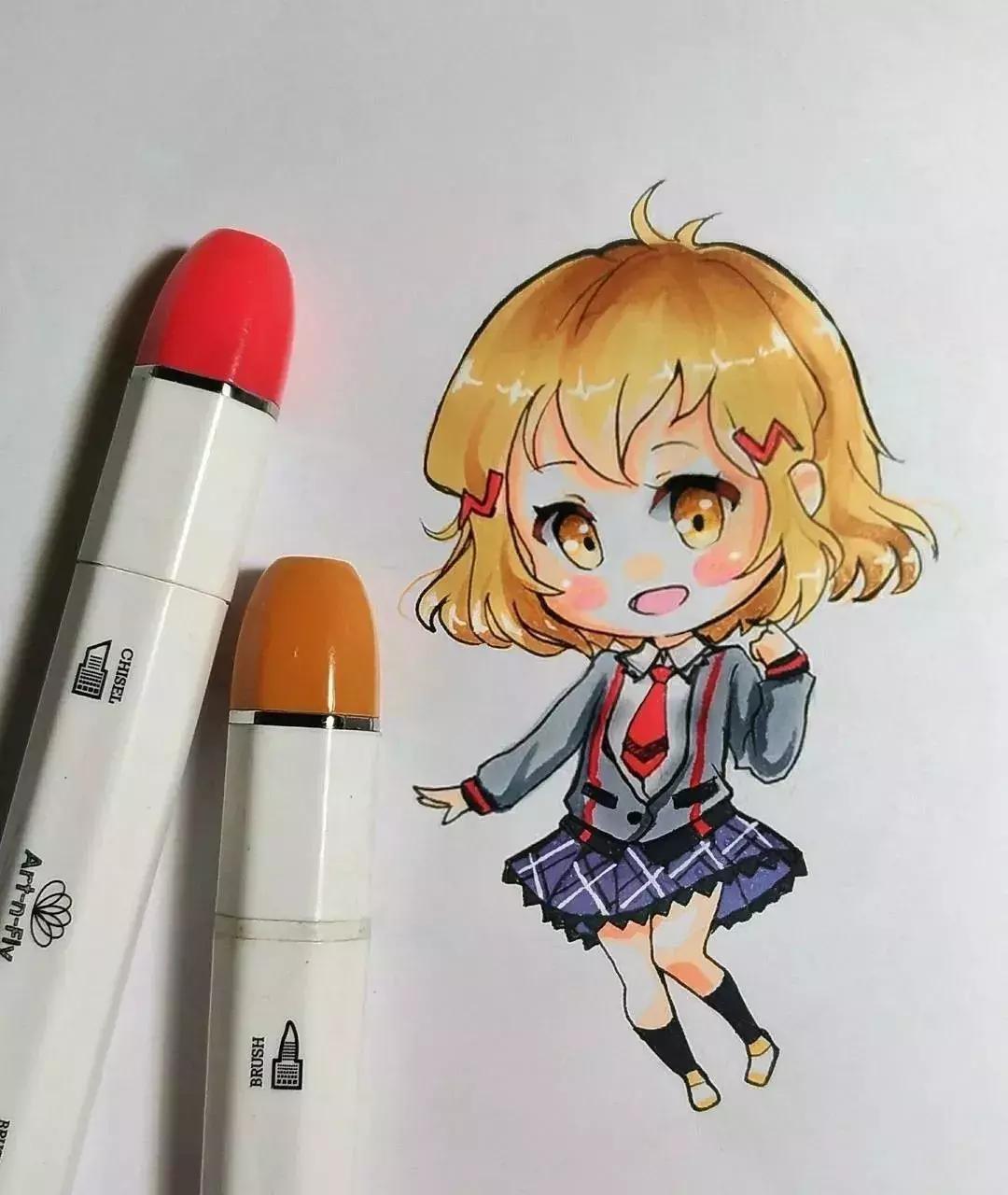 可爱动漫人物手绘马克笔,马克笔好看的动漫人物