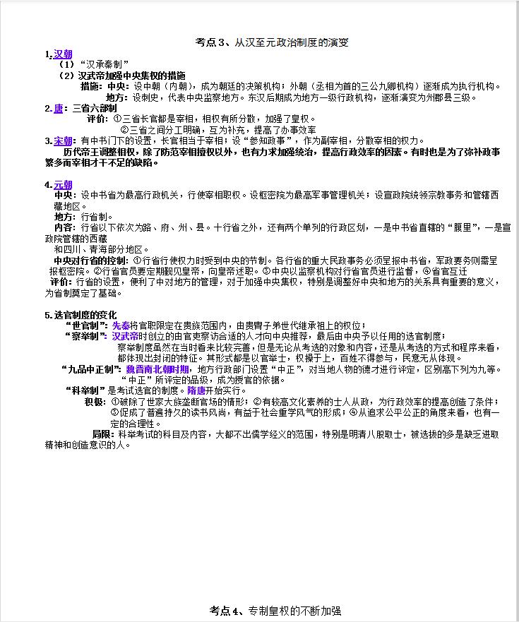 2021高考历史复习提纲（包括选修）拿去看看吧，非常详细