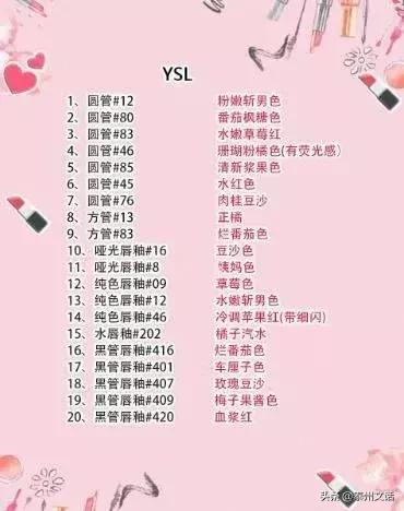 最新热门色号大牌,各大品牌热门色号