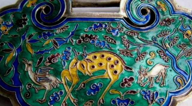 古法方形金锁,清代老银制长命锁