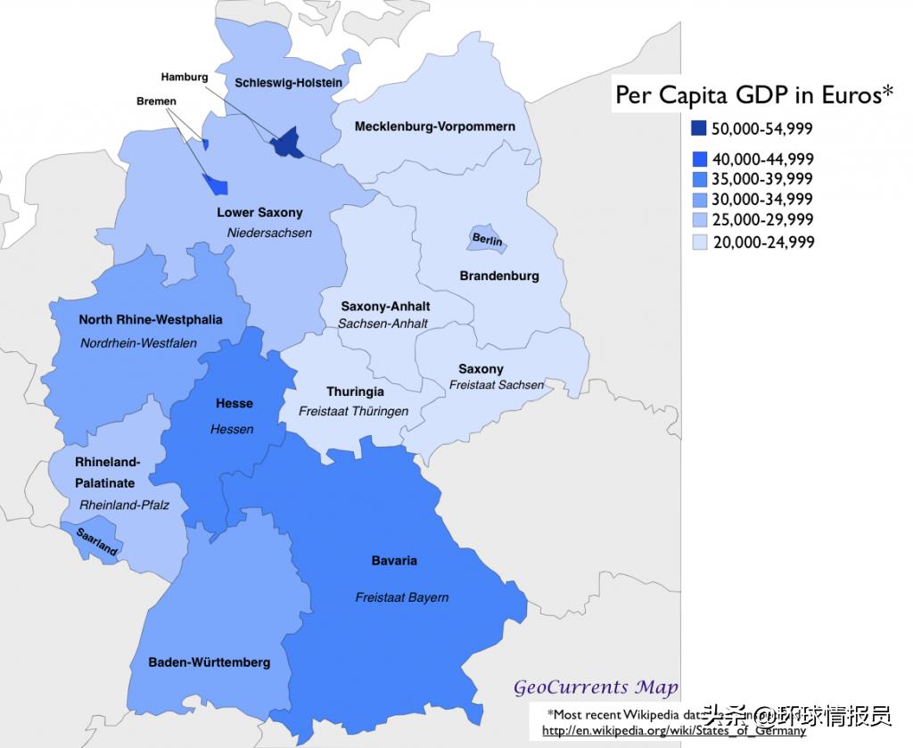 为什么德国内陆比沿海发达,德国东部和西部的差距