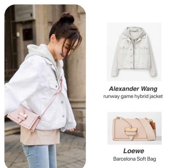 袁姗姗出门真壕气，穿5990夹克挎22350粉包，33岁依旧少女感十足