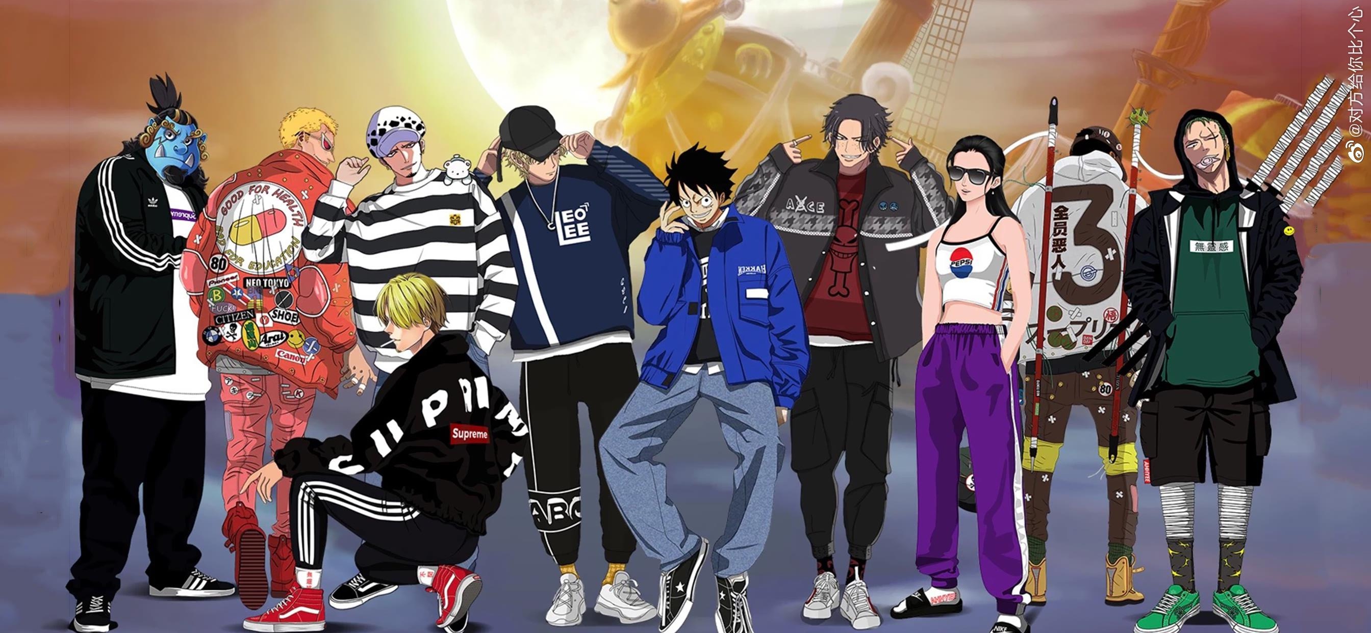 海贼王的人物穿上潮流的衣服照片,海贼王霸气同款衣服