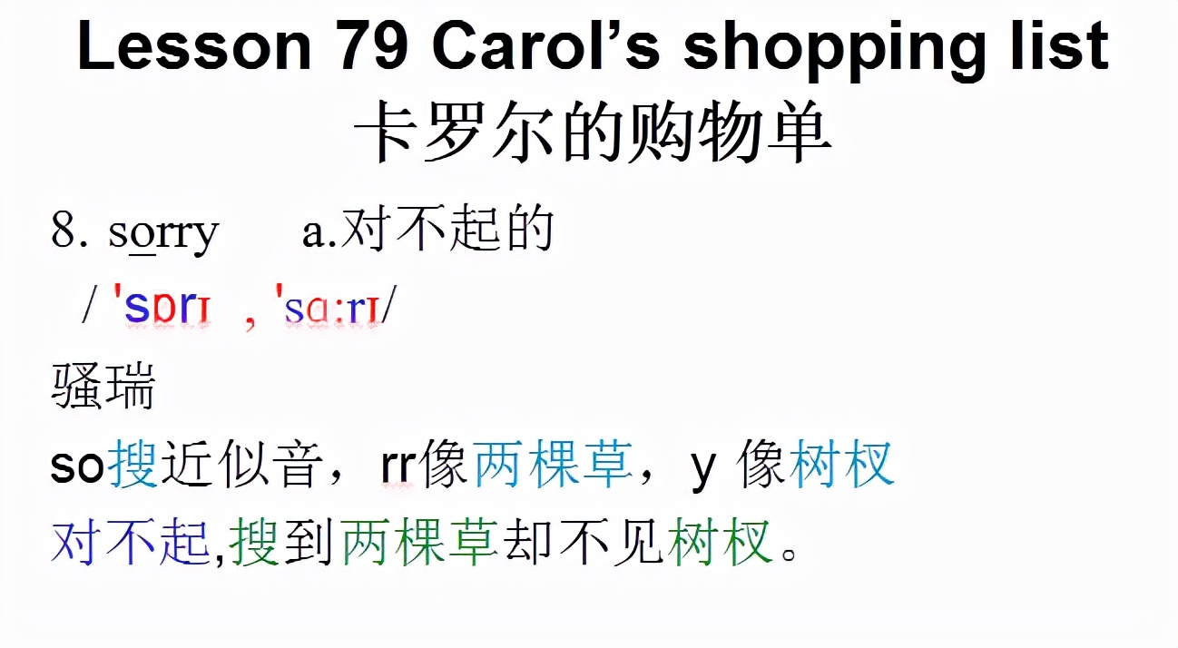 新概念英语第一册，音标课件自学整理Lesson79Carol’sshopping